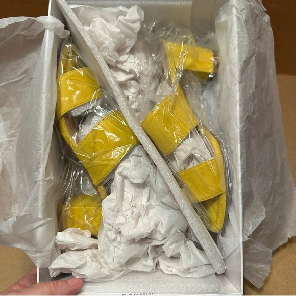 Footnotes Milos block heel sandals in bright yellow. Size 7. New in box. - Picture 14 of 14